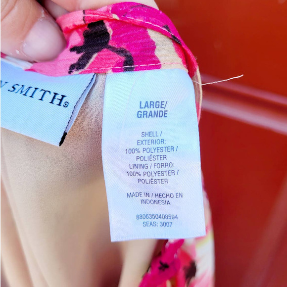 Vintage Jacklyn Smith Pink Yellow Flowy Floral Bias Cut side Zip Midi Skirt - Picture 5 of 9